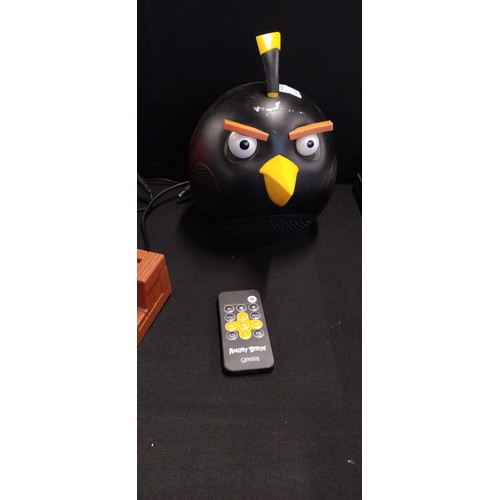 299 - 3 x  Gear 4 Angry Birds, Pig, red, and black 2.1 Speakers with apple iPod  connector , aux outlet an... 