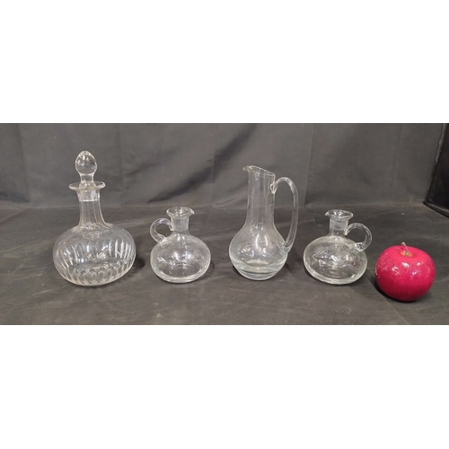 410 - 4 x decanter and pitcher jugs various sizes and styles