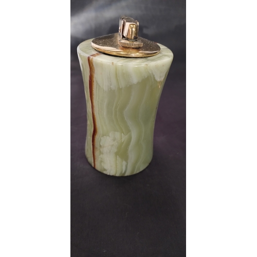 444 - 3 vintage onyx table lighters