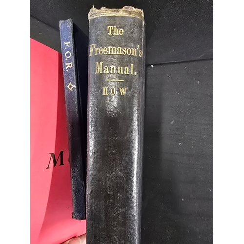 479 - Three vintage and antique Freemasons books. Includes The freemasons manual 1862 Freemason own Rutual... 