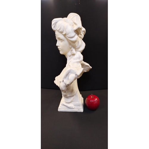 58 - Resin bust of Pandora. Measures approx H 36.5 x W 29.5 x D 17 cm