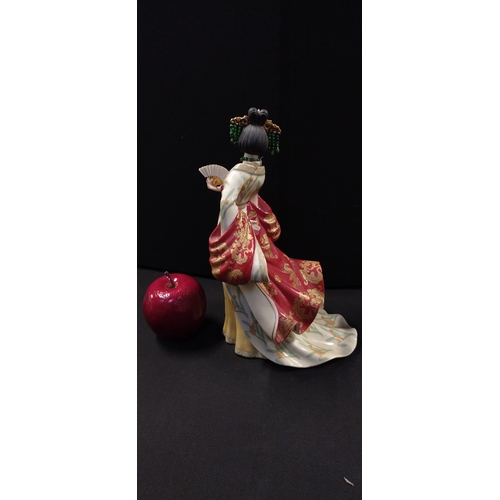 78 - Two Danbury mint Chinese figurines. Jade Empress and Harp Princess