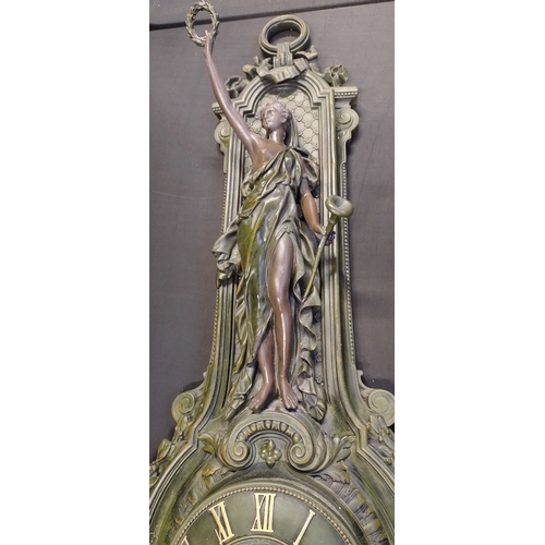 83 - Large resin ornate clock. Measures approx H 132 x W 38 x D 10.5 cm