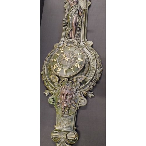 83 - Large resin ornate clock. Measures approx H 132 x W 38 x D 10.5 cm