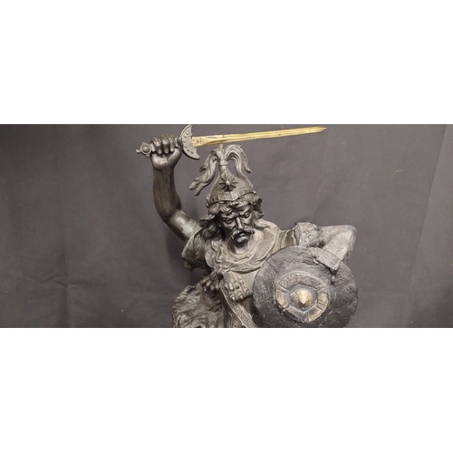 99 - Bronze coloured spelter Gallic warrior