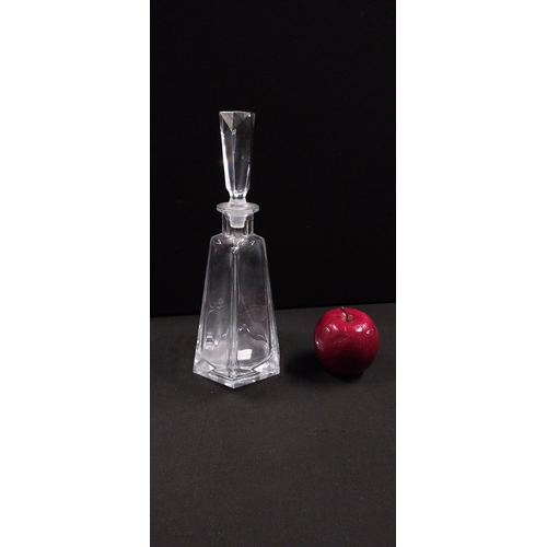 121 - Heavy crystal angular shape decanter with stopper