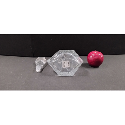 121 - Heavy crystal angular shape decanter with stopper