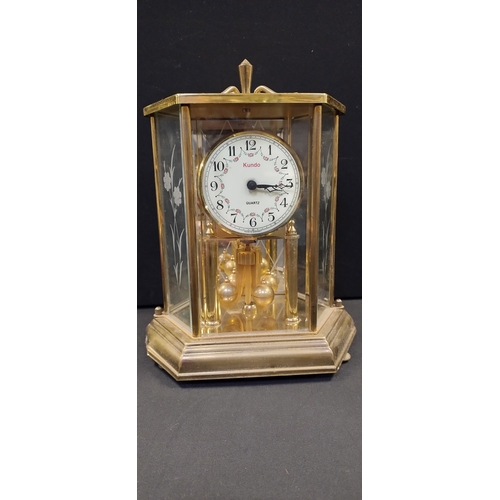 149 - Kundo quartz battery operated Anniversary mantle carriage clock