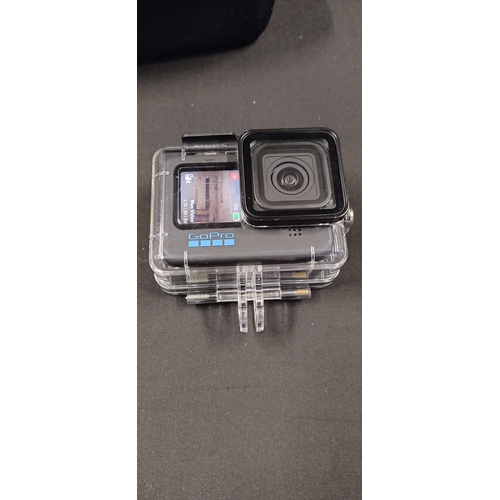 188 - Go pro 10 Black with charging cable in waterproof case tested for power