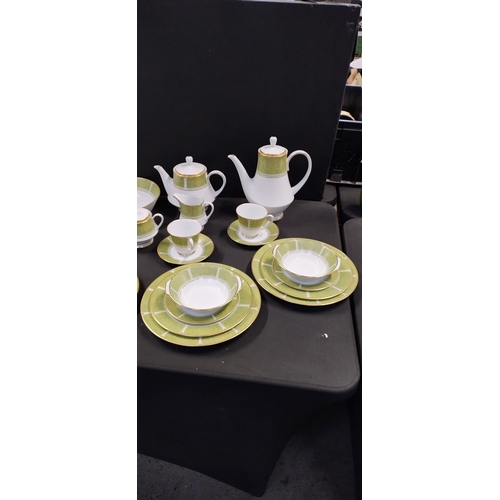 192 - 45 piece teriyaki dinner service and tea set with coffee and tea pots, cups plates bowls and other i... 