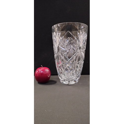 198 - Large crystal pinwheel vase