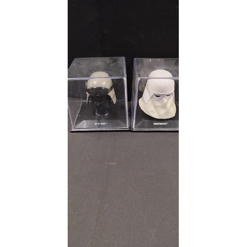 202 - 7 Collectable  Star Wars miniature helmets, Snow Trooper, Boushh, AT-ST Pilot and more