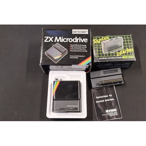 214 - Boxed ZX Spectrum + console, ZX Microdrive, Joystick interface