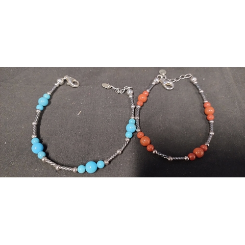 16 - Sterling silver Semi precious stone necklace and bracelets