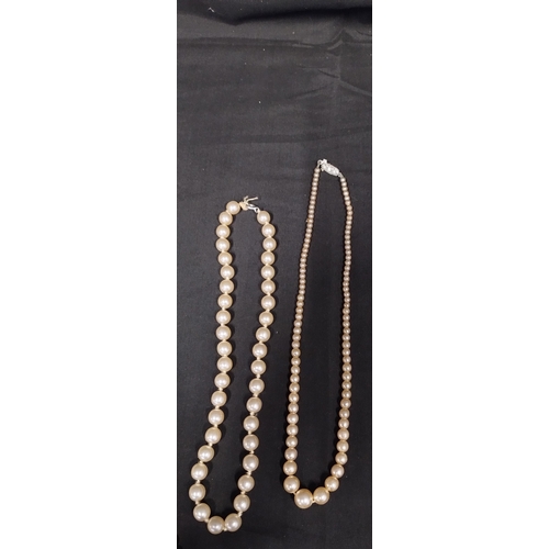 36 - 9 necklaces faux pearls and vintage white beads