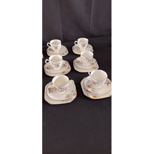 126 - Tuscan China 35 piece tea set comprising of cups, saucers, side plates and 2 sandwich plates