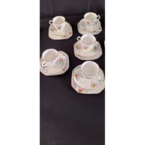 126 - Tuscan China 35 piece tea set comprising of cups, saucers, side plates and 2 sandwich plates