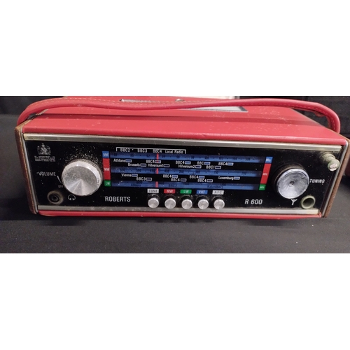 156 - 4 x Vintage battery operated radios and a Apollo reel to reel tape recorder/player