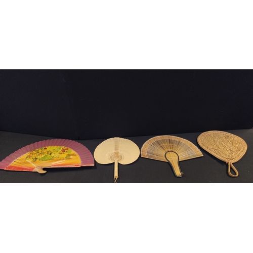 221 - 7 x vintage ladies hand fans with various designs