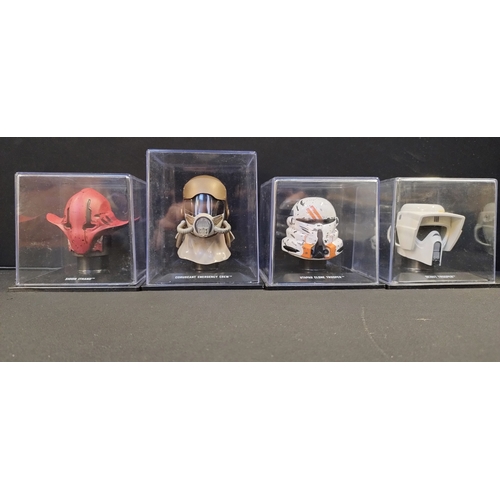 301 - 8 x collectable miniature Star Wars helmets, Stormtrooper, Commander Green, Sidon Ithand, and more