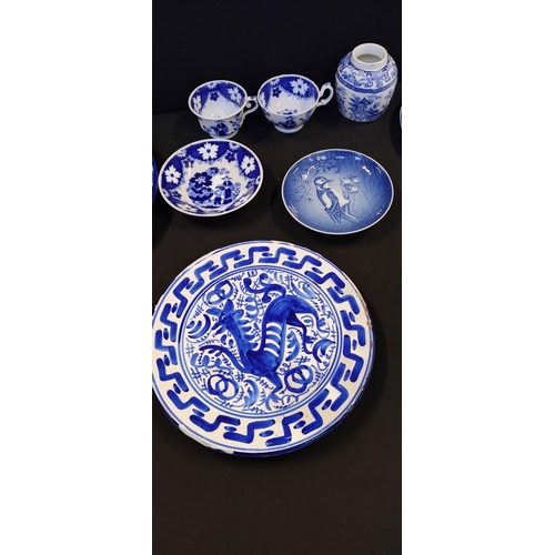 303 - Collection of Blue and white plates and other items