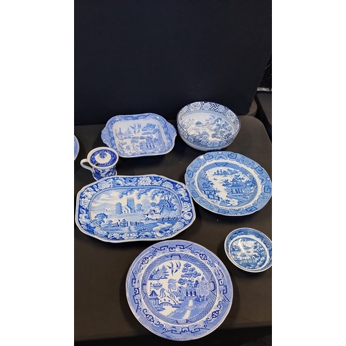 307 - Quantity of Blue and white plates, bowls and serving platters