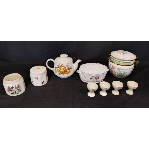 328 - Mixed lot of crockery including Sadler teapot, Royal Worcester dishes,Denby green wheat, Minton Marl... 