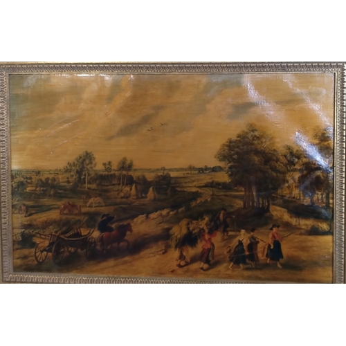 336 - Return from the Harvest by Rubens A Genuine FIEHL Reproduction stamped on the reverse. Measures appr... 