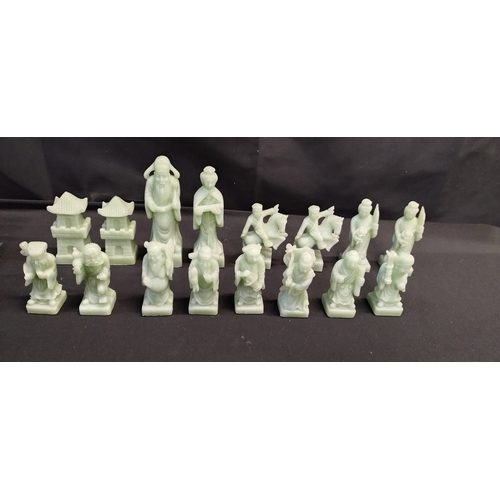 338 - Soapstone Chinese character chess pieces