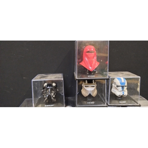 347 - 8 Miniature collectable Star wars helmets including Royal Guard, Rebel Trooper,Lando Calrissian and ... 