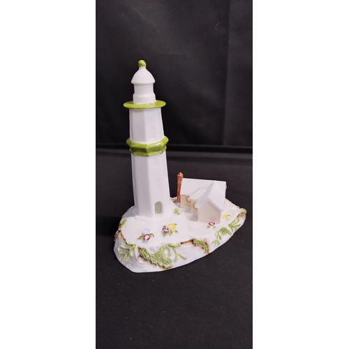 348 - Three Coalport collectable miniature cottages. The lighthouse,The Chantry Chapel of St.Mary's on The... 