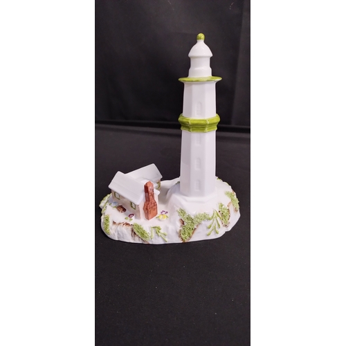 348 - Three Coalport collectable miniature cottages. The lighthouse,The Chantry Chapel of St.Mary's on The... 