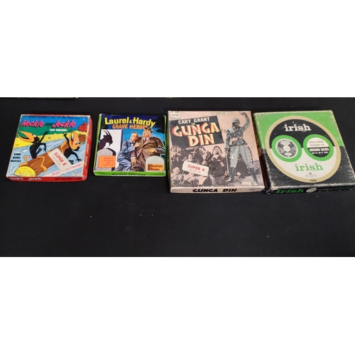 376 - 13 boxed super 8 flims and cartoons including Laurel and Hardy, Bone meets Bonehead, The Adventures ... 