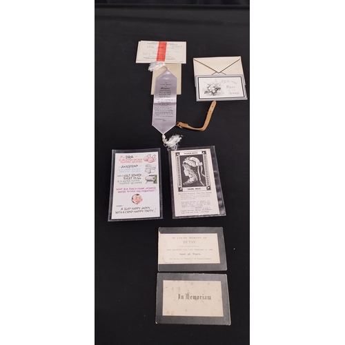 384 - Collection of funeral directors memorial service items and postcards