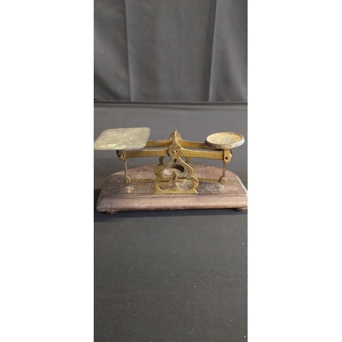 403 - Victorian brass postal scales and weights