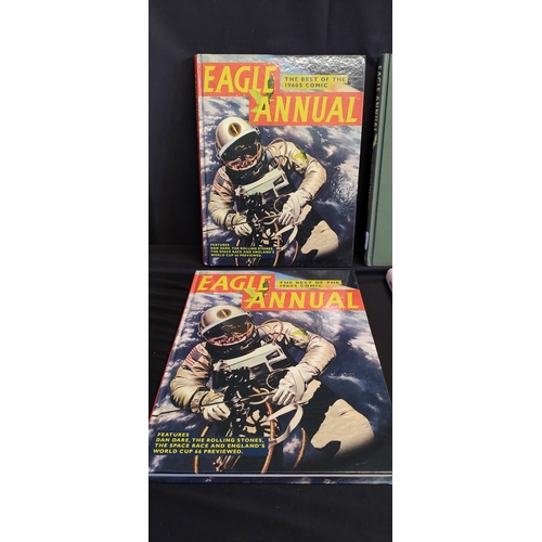 36 - 6 x vintage Eagle hardback books. when the comics went to war and Victor The best of Alf Tupper