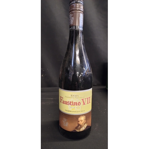 44 - Two bottles of unopened red wine. Rioja 2014  Faustino VII and a bottle of Weinbau-Weinkellerei Rhei... 