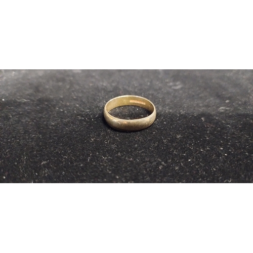 4 - 9ct gold plain wedding band. Size Q weight approx 2.56g