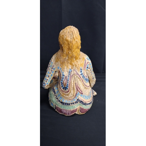 68 - One off Commissioned Hand made Art sculpture of a female in a seated pose. Measures approx H 29 x W ... 