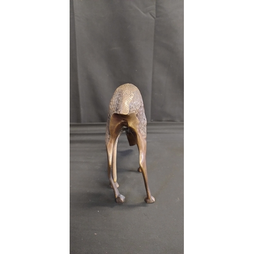 72 - Sculpture of deer,  doe and buck made of bronze. Measures approx H 32 x W 20.5 x D 10 cm