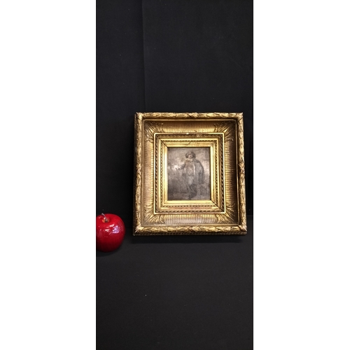 100 - Victorian oil on wood of a cavalier in gilt frame. Artist name Robert (Surname Unknown) dated circa ... 