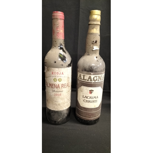 105 - Two bottles of unopened red wine, 1998 Rioja Almena Real and Alagna Lacrima Christi