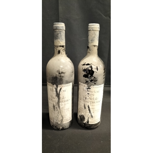 106 - Two bottles of unopened red wine.1979 Villa Svetoni. Vino Nobile Di Montepulciano