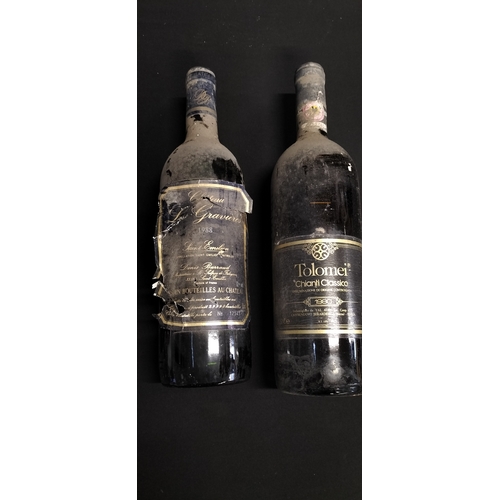 117 - Two unopened bottles of red wine.  1980 Tolomei Chianti Classico and a bottle of 1988 Chateau Le Gra... 