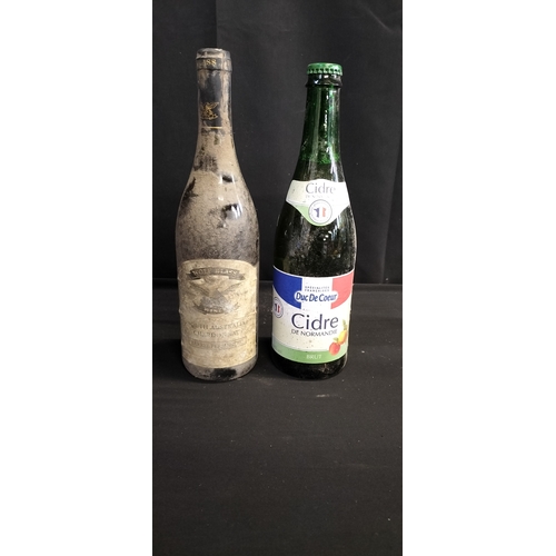 123 - Two bottles of unopened alcohol. 1997 Barrel 
Fermented  Chardonnay and a bottle of Duc De Coeur Cid... 