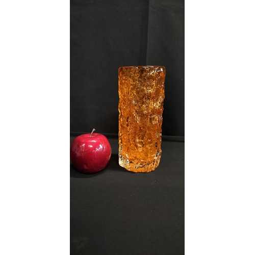 134 - White Friars Tangerine Bark Vase. Measures approx H 9 x W 8.5 cm