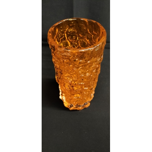 134 - White Friars Tangerine Bark Vase. Measures approx H 9 x W 8.5 cm