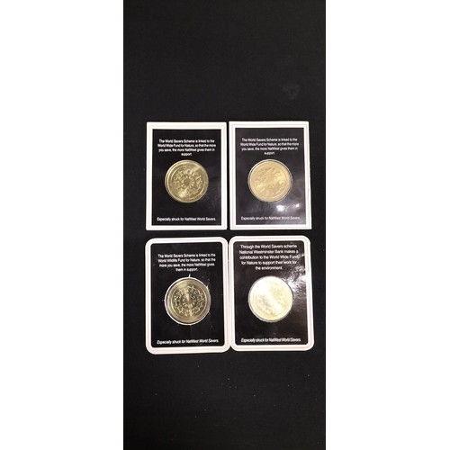 159 - Four Royal Mint world savers coins produced for NatWest 1989-1992. Jaguar, Elephant, Golden Eagle, B... 