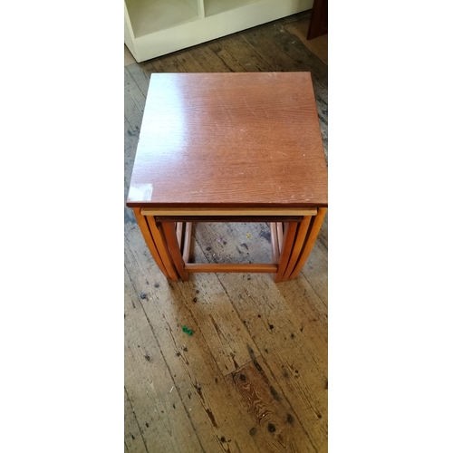 203 - Set of 3 Vintage mid century nesting tables measures approx H 51 x W 48 x D 48 cm. Collection only