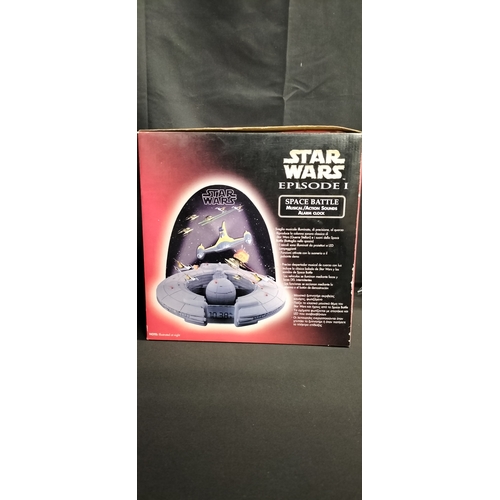 209 - Boxed Star Wars Episode 1 Space Battle Music/Action Alarm clock